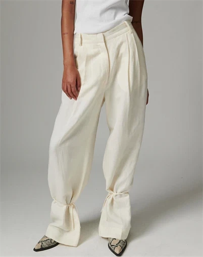 Day Birger et Mikkelsen - Belle Contrast Linen Bukser - Jet Stream